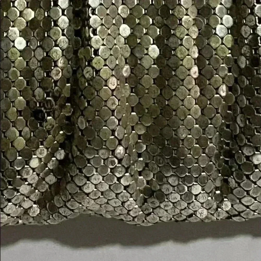 Whiting & Davis silver sequins evening bag